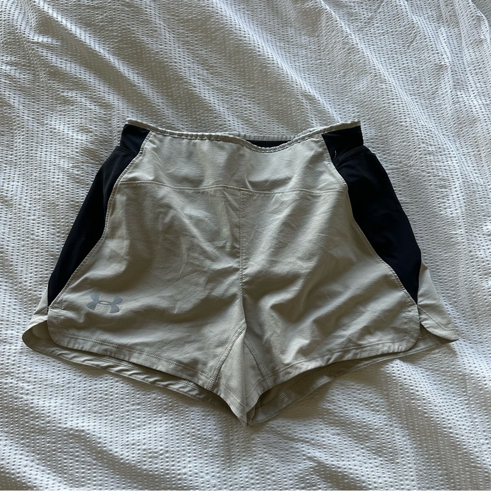 Under Armour Women's Beige and Navy Running Shorts